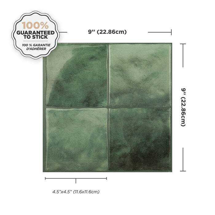 Smart Tiles Peel and Stick 4-Sheet 9 x 9 Backsplash - Zellige Taza