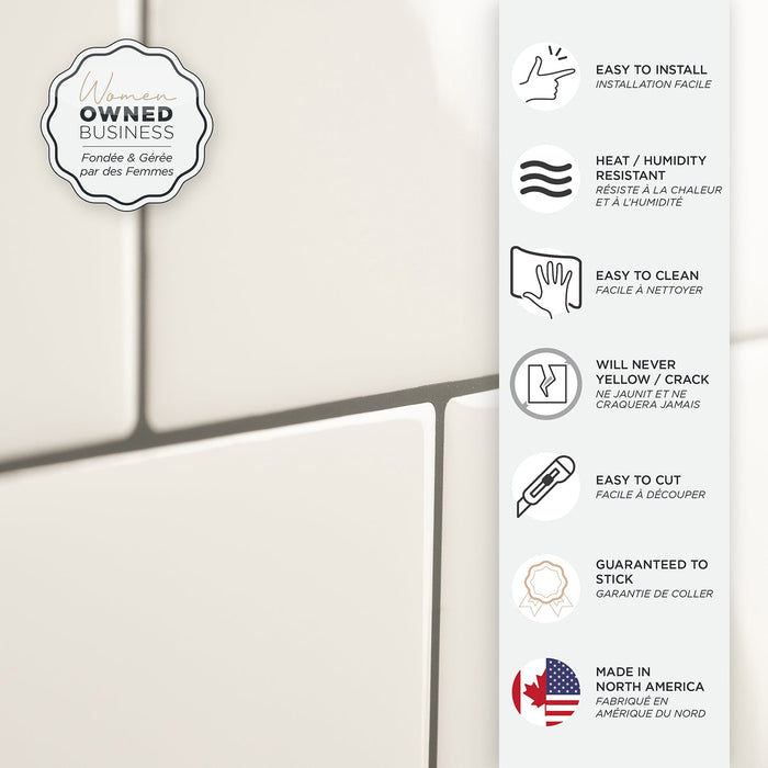 Smart Tiles Peel and Stick 2-Sheet 22 x 8 Backsplash - Square Velden