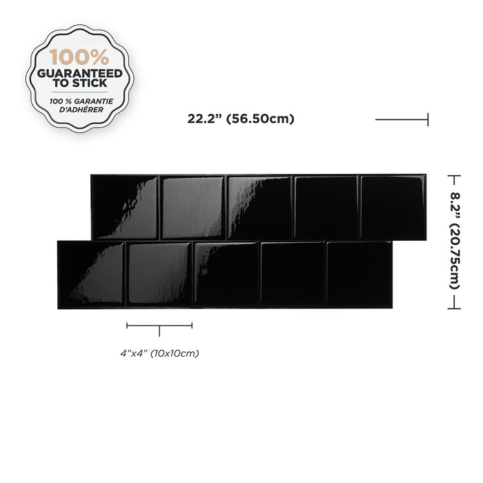 Smart Tiles Peel and Stick 2-Sheet 22 x 8 Backsplash - Square Berlin