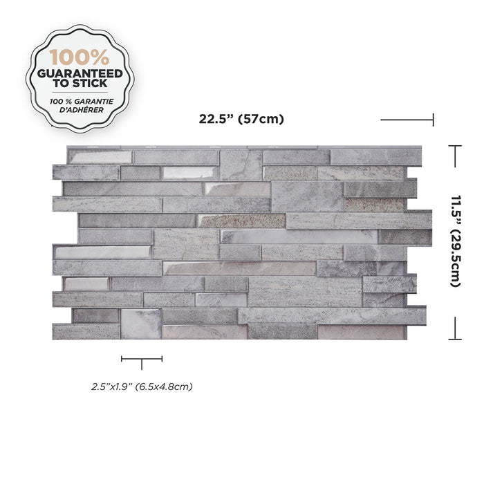 Smart Tiles Peel and Stick 2-Sheet 23 x 11 Backsplash - Pietra Pozzuoli