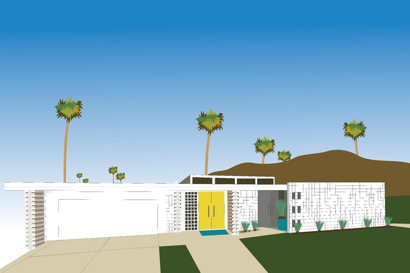 \"Palm Spring Living Ii\" Giant Art 84x54 Wall Art