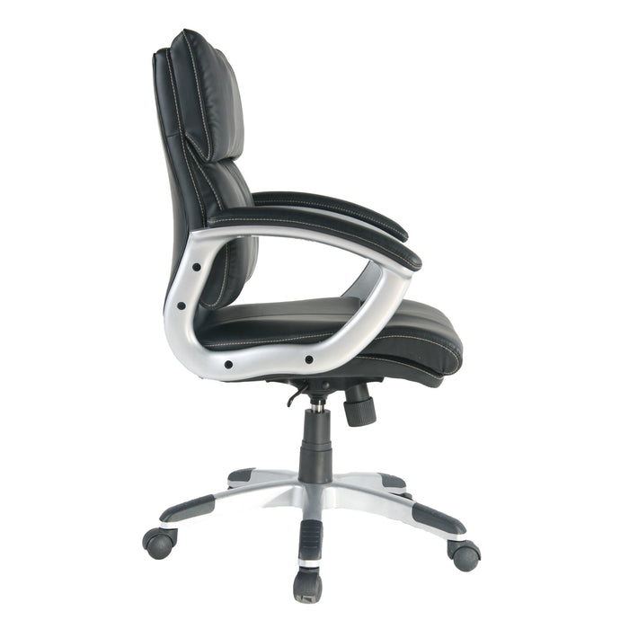 Tygerclaw 26\" Mid Back PU Leather Office Chair - Black