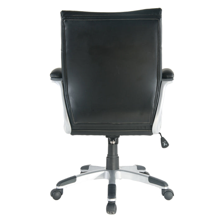 Tygerclaw 26\" Mid Back PU Leather Office Chair - Black