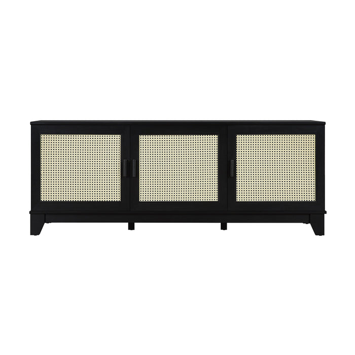 Manhattan Comfort Sheridan 62.99\" Modern Cane TV Stand - Black