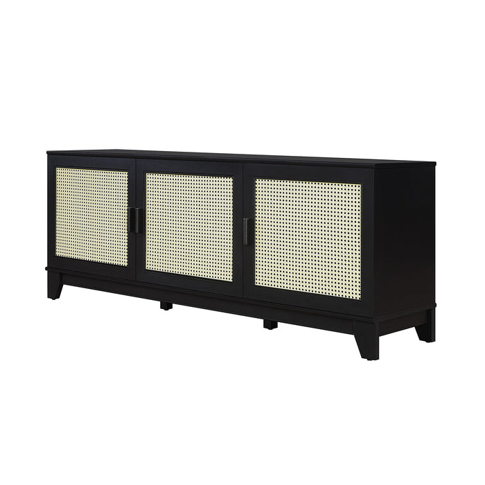 Manhattan Comfort Sheridan 62.99\" Modern Cane TV Stand - Black