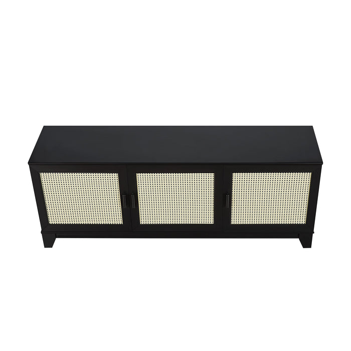 Manhattan Comfort Sheridan 62.99\" Modern Cane TV Stand - Black
