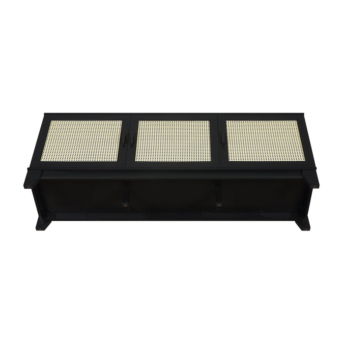 Manhattan Comfort Sheridan 62.99\" Modern Cane TV Stand - Black