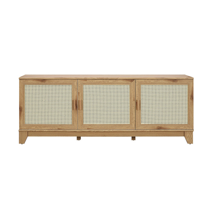 Manhattan Comfort Sheridan 62.99\" Modern Cane TV Stand - Natural