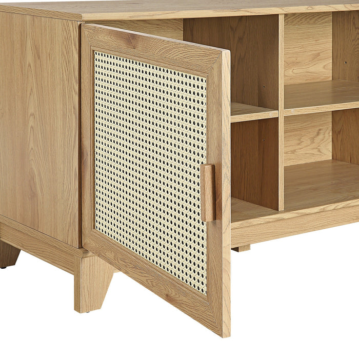 Manhattan Comfort Sheridan 62.99\" Modern Cane TV Stand - Natural