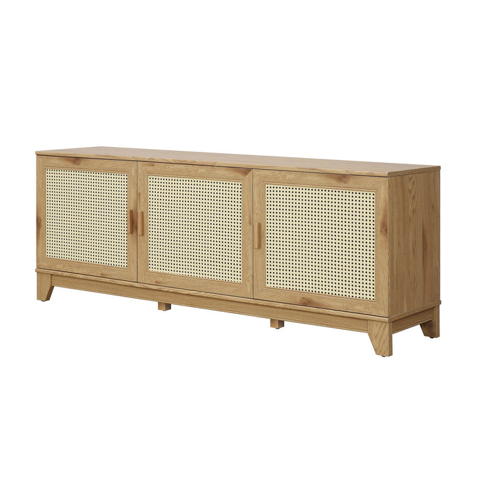 Manhattan Comfort Sheridan 62.99\" Modern Cane TV Stand - Natural
