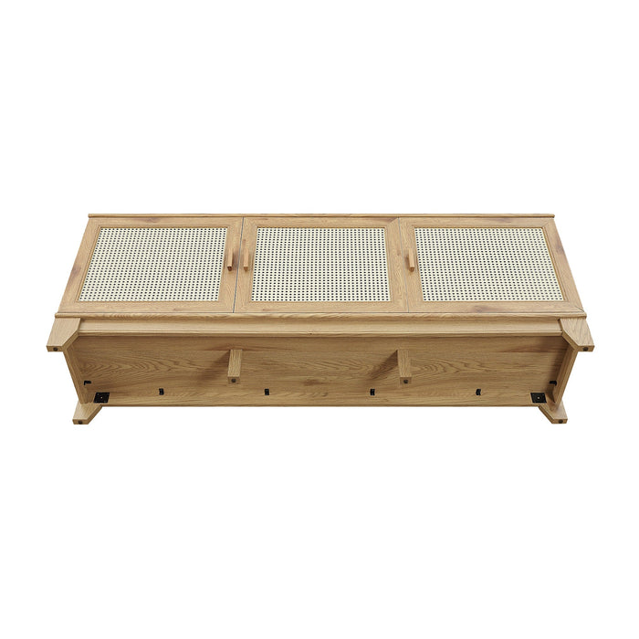 Manhattan Comfort Sheridan 62.99\" Modern Cane TV Stand - Natural