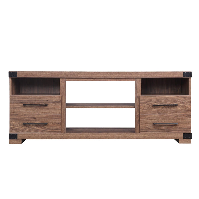 Manhattan Comfort Richmond 60\" TV Stand with 2 Drawers & 4 Shelves - Brown