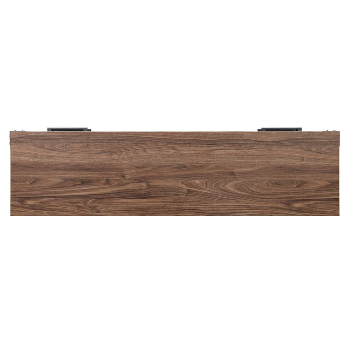 Manhattan Comfort Richmond 60\" TV Stand with 2 Drawers & 4 Shelves - Brown