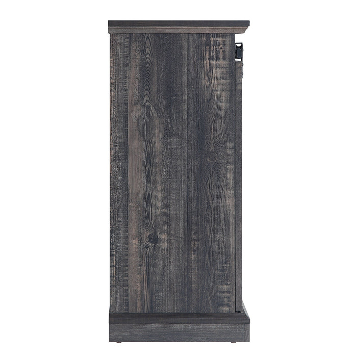 Manhattan Comfort Myrtle 60\" TV Stand with 2 Sliding Doors - Heavy Brown