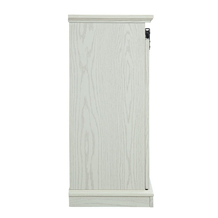 Manhattan Comfort Myrtle 60\" TV Stand with 2 Sliding Doors - Cream Oak