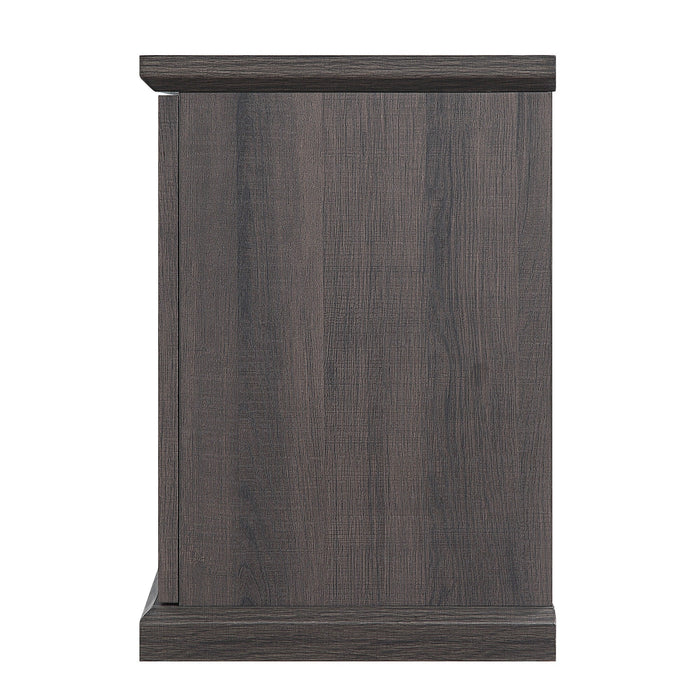 Manhattan Comfort Franklin 60\" TV Stand with 2 Doors & Open Shelves - Heavy Brown