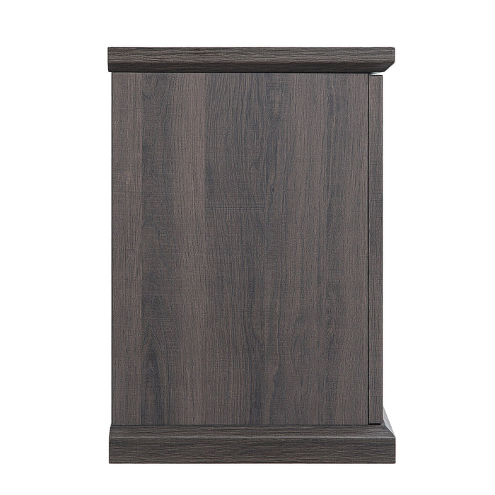 Manhattan Comfort Franklin 60\" TV Stand with 2 Doors & Open Shelves - Heavy Brown
