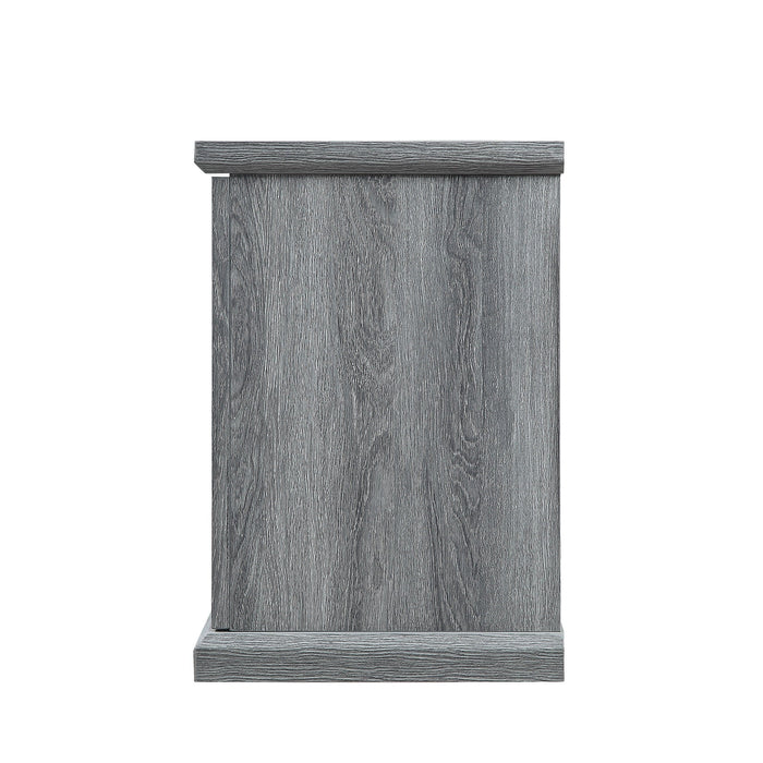 Manhattan Comfort Franklin 60\" TV Stand with 2 Doors & Open Shelves - Grey