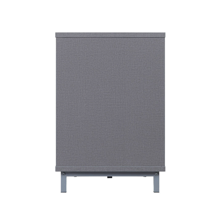 Manhattan Comfort Brighton 60\" TV Stand with Glass Shelves & Media Wire Management - Grey