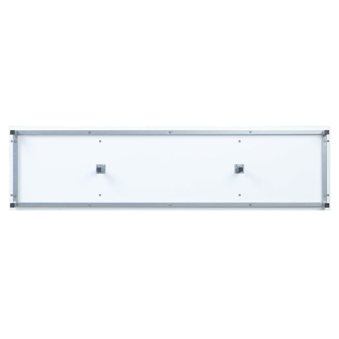 Manhattan Comfort Brighton 60\" TV Stand with Glass Shelves & Media Wire Management - White