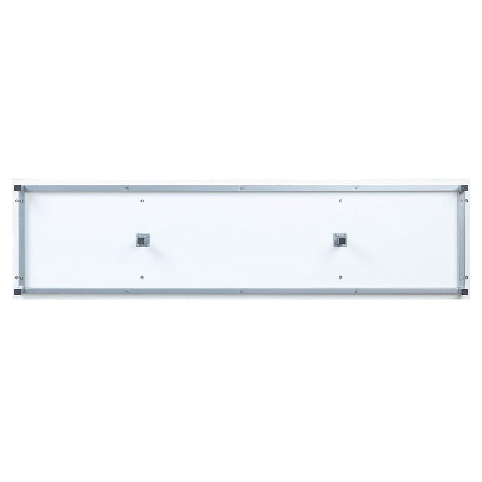 Manhattan Comfort Brighton 60\" TV Stand with Glass Shelves & Media Wire Management - White
