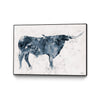 \"Longhorn V2\" Canvas Framed Black 36x24 Wall Art