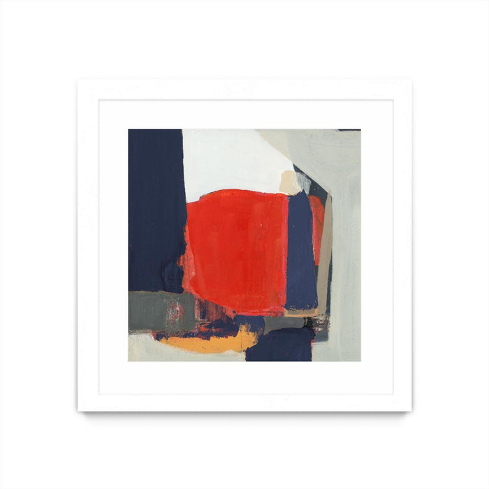 \"Orange Crush V6\" Matted and Framed White 36x36 Wall Art
