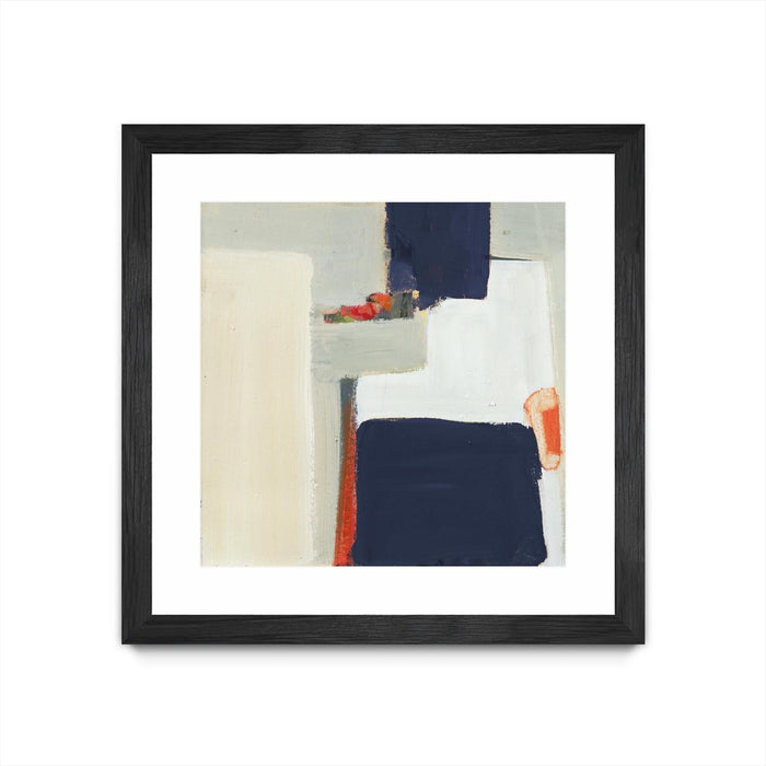 \"Bay Bridge V1\" Matted and Framed Black 30x30 Wall Art