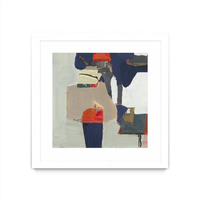 \"Orange Crush V9\" Matted and Framed White 30x30 Wall Art