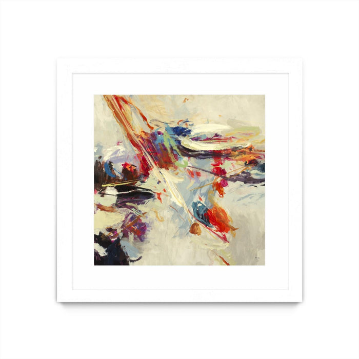 \"Positive Energy I\" Matted and Framed White 36x36 Wall Art