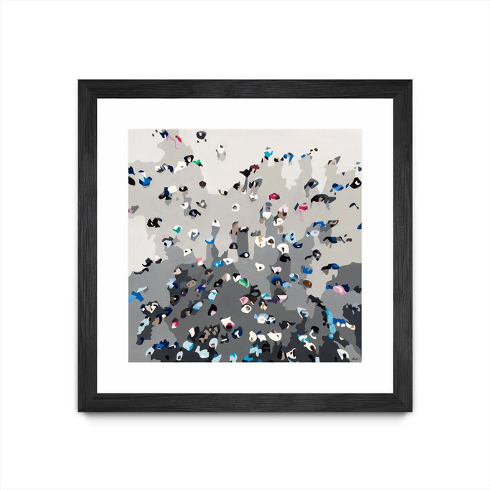 \"Crowd Sourcing\" Matted and Framed Black 36x36 Wall Art