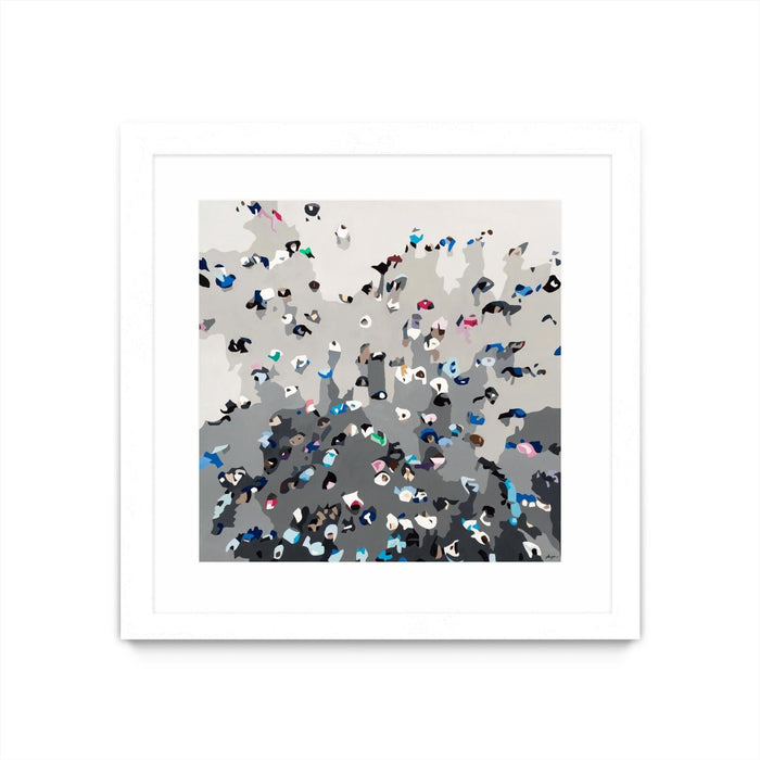\"Crowd Sourcing\" Matted and Framed White 36x36 Wall Art