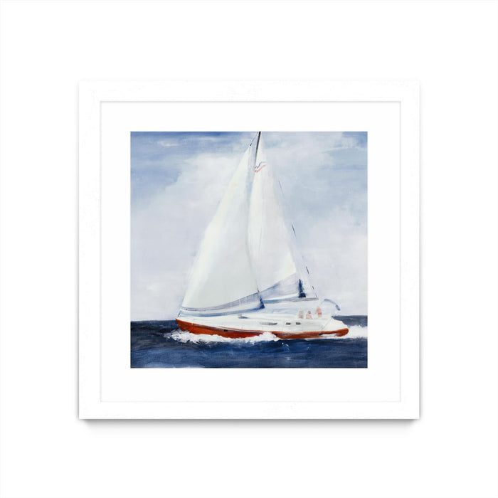 \"Chasing The Sun\" Matted and Framed White 36x36 Wall Art