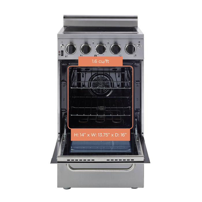 Prestige by Unique 20-Inch Convection Electric Range - UGP-20V EC S/S 