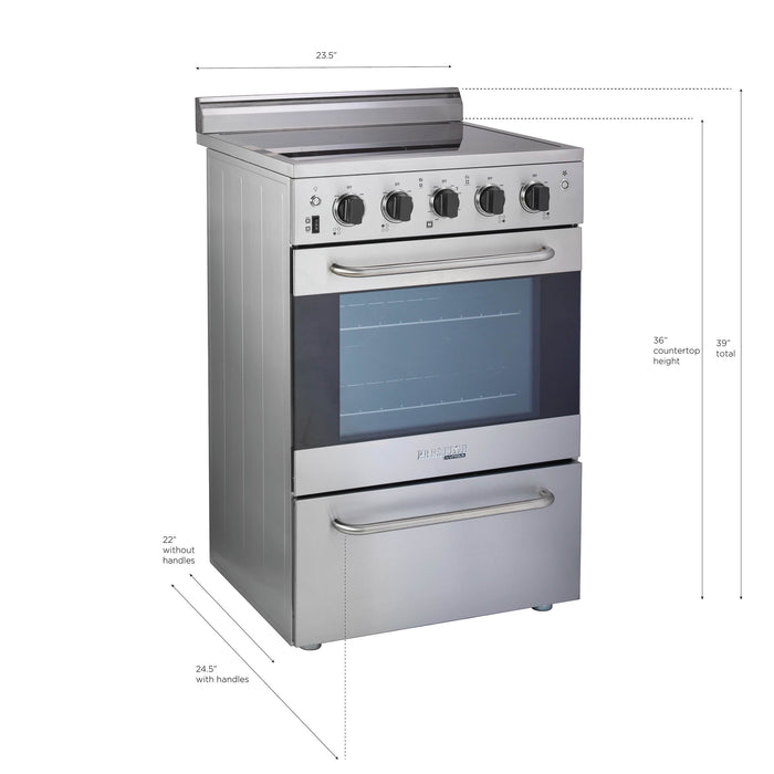 Prestige by Unique 24-Inch Convection Electric Range - UGP-24V EC S/S 