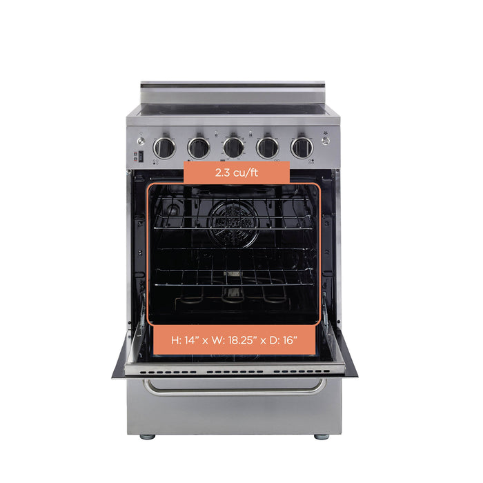 Prestige by Unique 24-Inch Convection Electric Range - UGP-24V EC S/S 