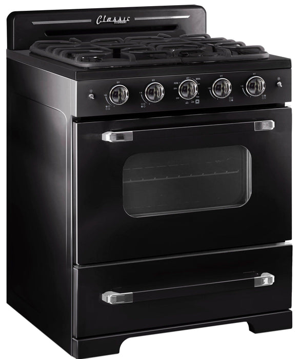 Classic Retro by Unique 30-Inch Convection Gas Range - UGP-30CR B 
