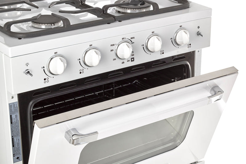 Classic Retro by Unique 30-Inch Convection Gas Range - UGP-30CR W 