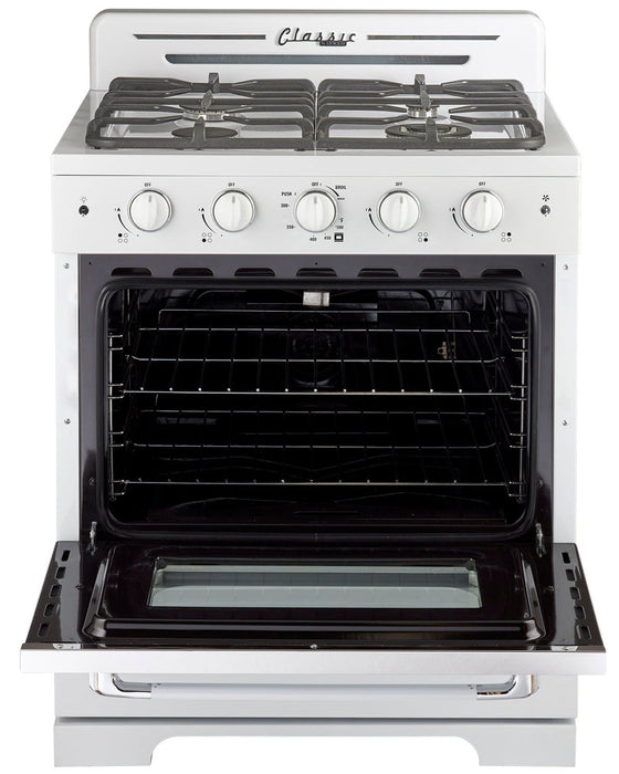 Classic Retro by Unique 30-Inch Convection Gas Range - UGP-30CR W 