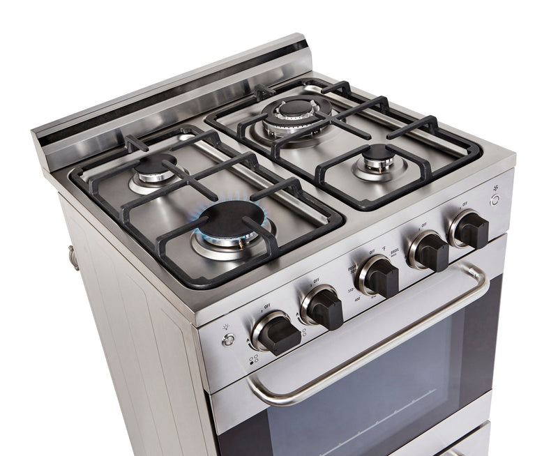 Prestige by Unique 24-Inch Convection Gas Range - UGP-24V PC1 S/S 