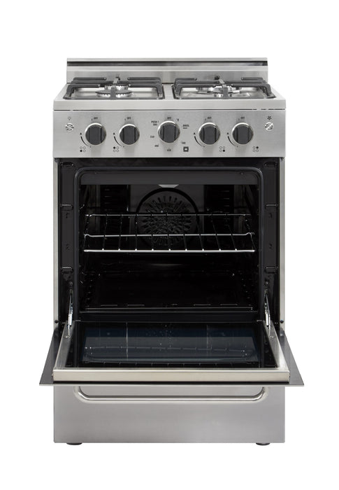 Prestige by Unique 24-Inch Convection Gas Range - UGP-24V PC1 S/S 