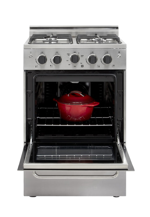 Prestige by Unique 24-Inch Convection Gas Range - UGP-24V PC1 S/S 