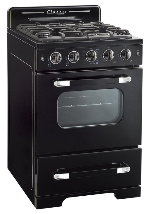 Classic Retro by Unique 24-Inch Convection Gas Range - UGP-24CR B 