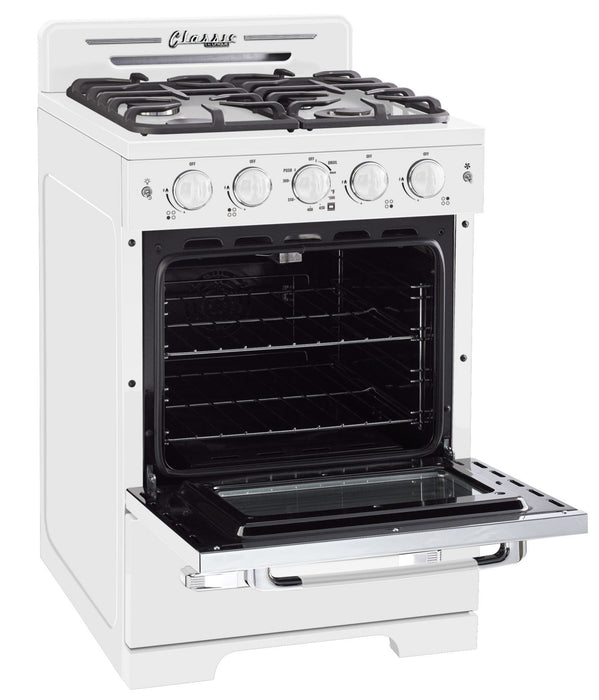 Classic Retro by Unique 24-Inch Convection Gas Range - UGP-24CR W 