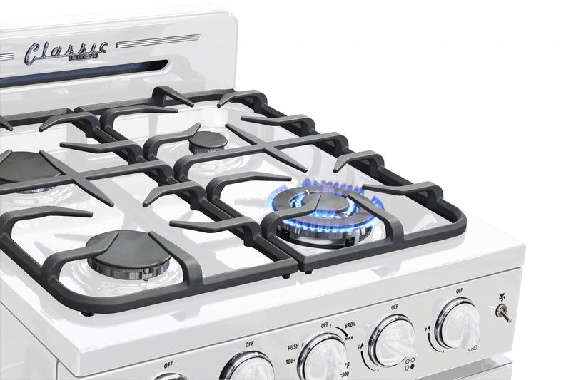 Classic Retro by Unique 24-Inch Convection Gas Range - UGP-24CR W 