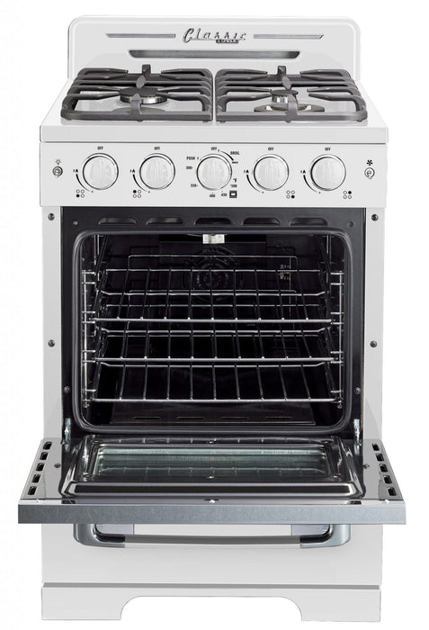 Classic Retro by Unique 24-Inch Convection Gas Range - UGP-24CR W 