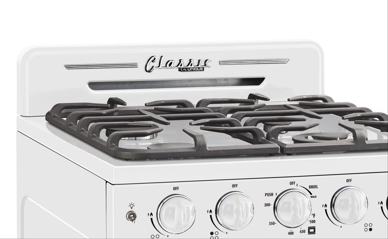Classic Retro by Unique 24-Inch Convection Gas Range - UGP-24CR W 