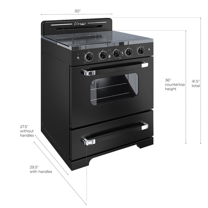 Classic Retro By Unique 30-Inch Convection Electric Range - UGP-30CR EC B 