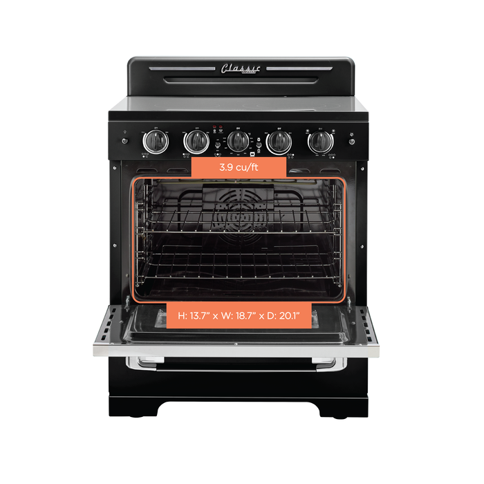 Classic Retro By Unique 30-Inch Convection Electric Range - UGP-30CR EC B 