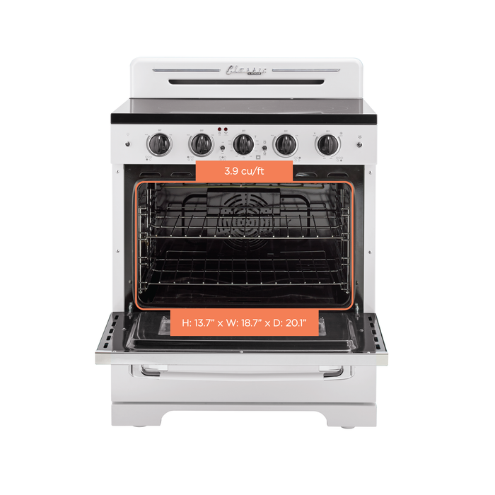Classic Retro By Unique 30-Inch Convection Electric Range - UGP-30CR EC W 
